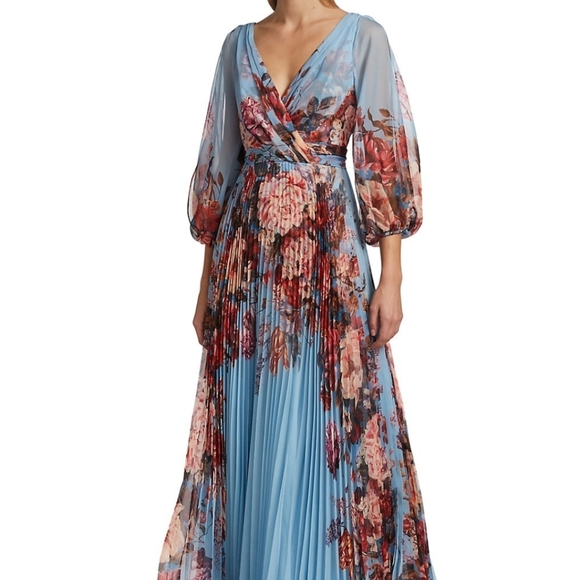 Marchesa Dresses & Skirts - Marchesa Notte Floral Pleated Gown